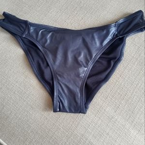 Bikini bottom black faux leather